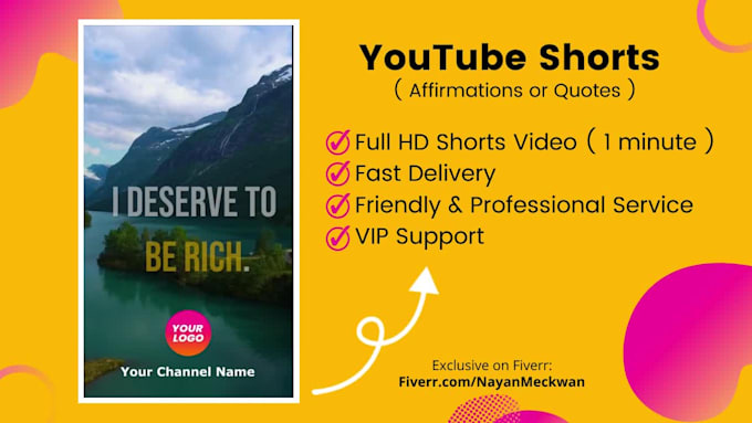 make youtube, tiktok, instagram affirmations short videos