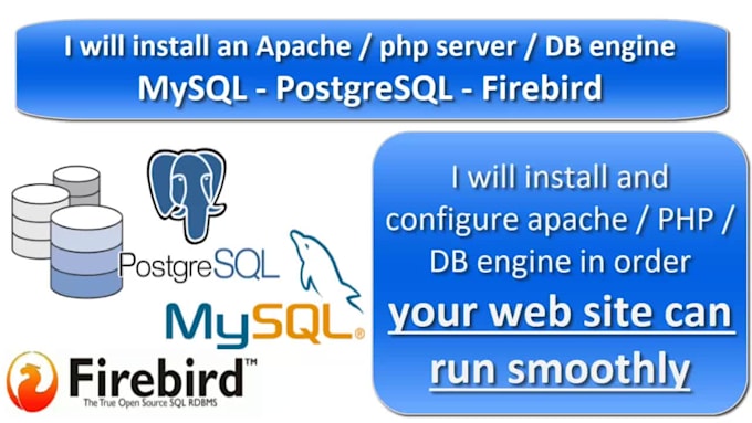 install an apache,  php server and db engine