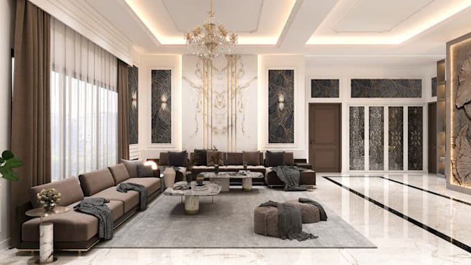 create interior design and 3d rendering of apartment house