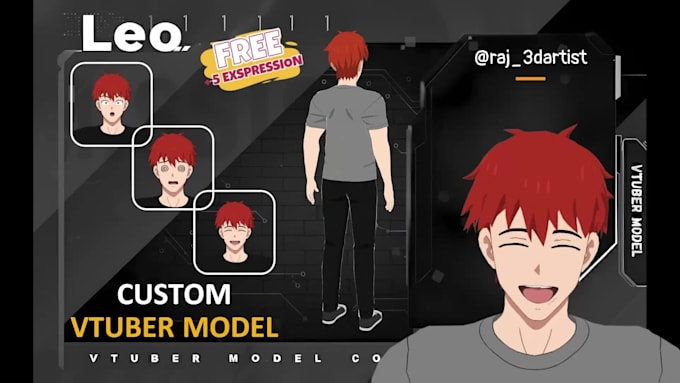 create high quality custom 3d anime vtuber model with vrm rigging