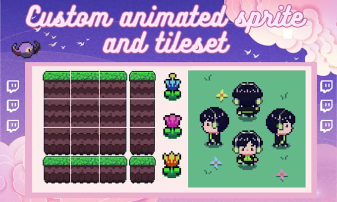 create pixel art characters, tilesets and assets