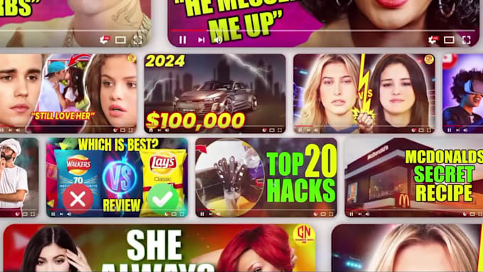 clickbait youtube thumbnail design in 6 hours