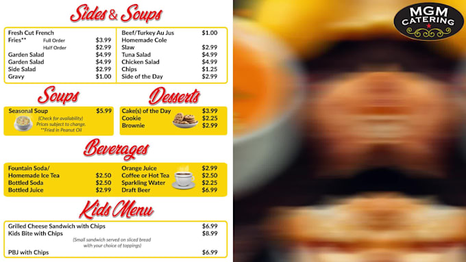 create professional digital menu board designs for restaurants and cafes