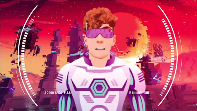 animate cyberpunk futuristic city music video animation