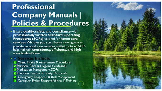 develop effective sops, manuals, handbooks
