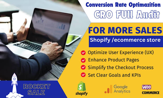 increase ecommerce store website conversion rate by cro audit to rocket sales