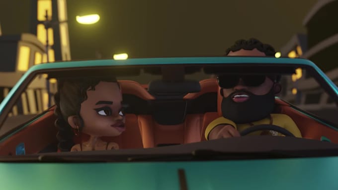 do cartoon 3d music video