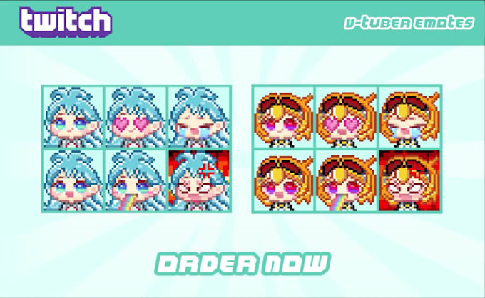 create vtuber pixel art emotes for twitch youtube discord