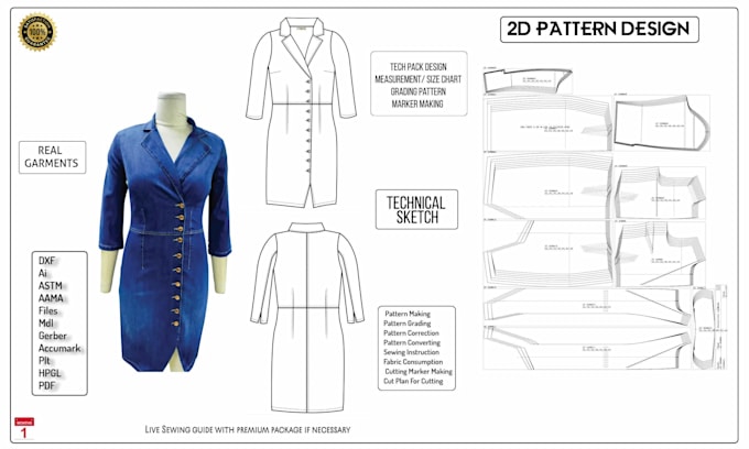 Make clothing sewing pattern for any type of apparel garments by ...