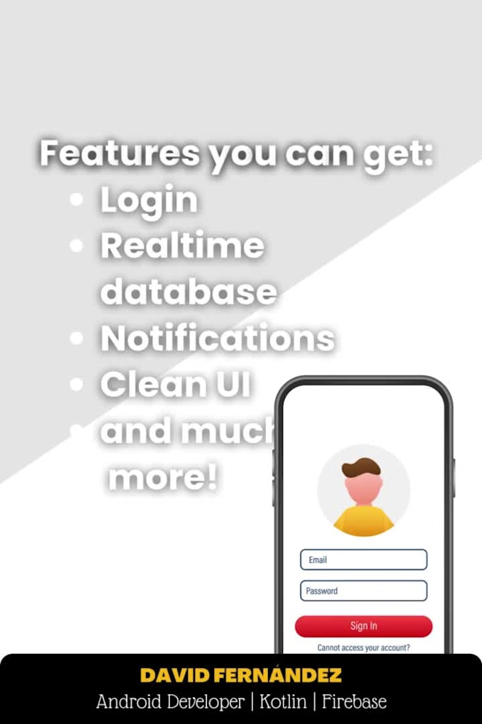 develop a custom android app using kotlin and firebase