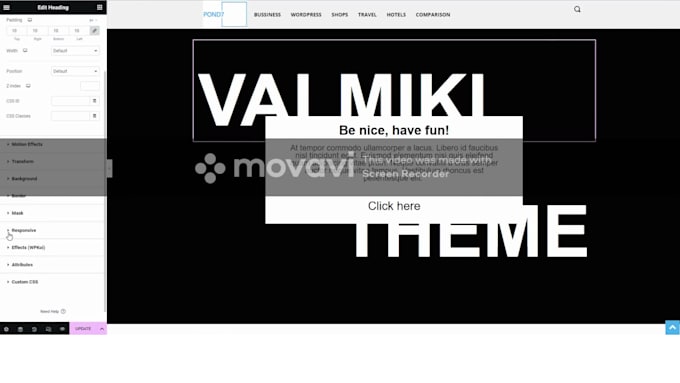 create a wordpress elementor website full responsive