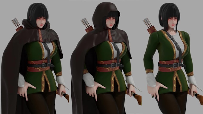 design 3d character model from 2d for animation or games