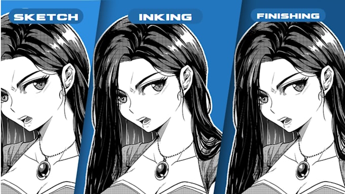 Draw black and white illustrations with a manga style by Krisis_komik ...
