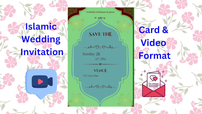 design luxury islamic wedding e invite card and video