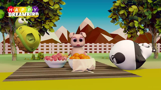 create 3d animation for kids rhymes and stories