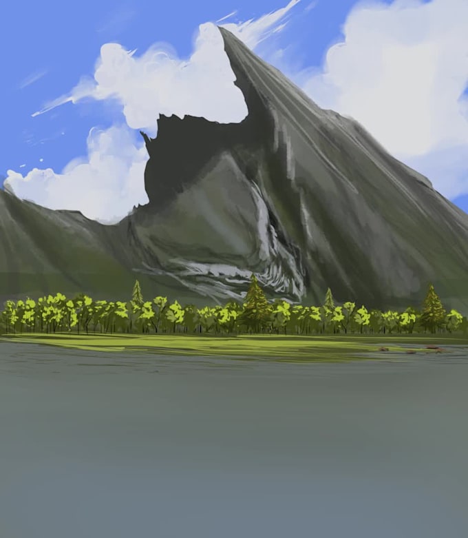 draw 5 scennes enviroments background for your project