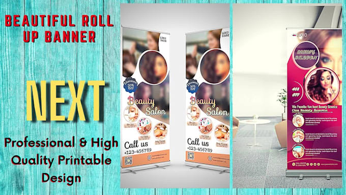 do a beautiful commercial rollup banner design for you