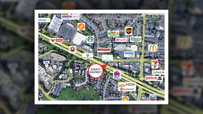 create real estate aerial maps with specific logo labels