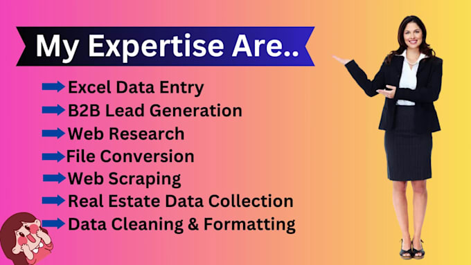 do professional excel data entry, formatting and web scraping