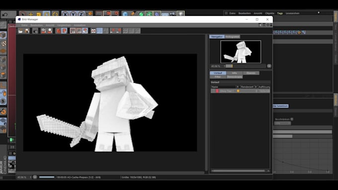 design quality minecraft skin render for you