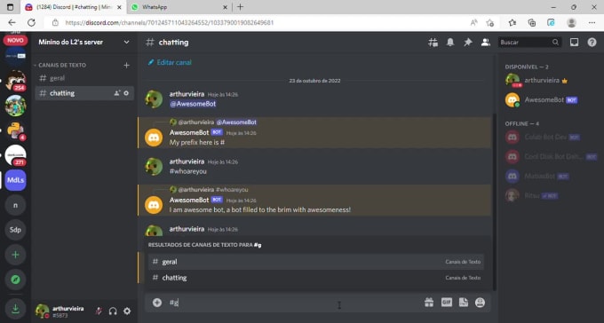 Create a discord bot by Darkdevil364