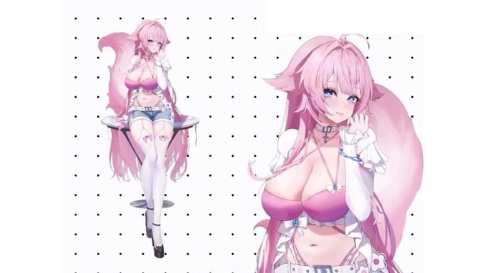 draw a cute chibi vtuber avatar or sfw furry icon for streaming