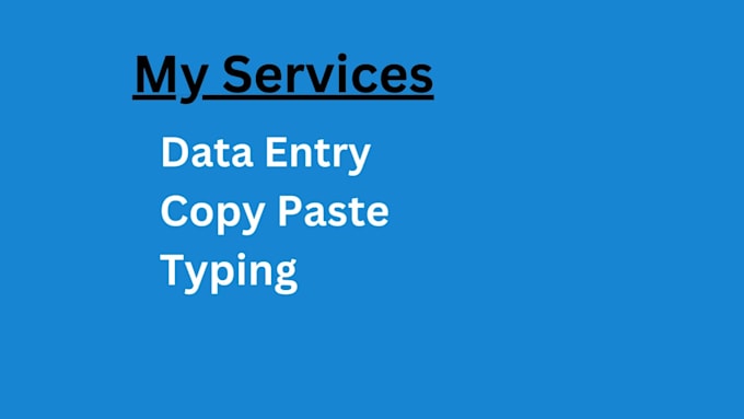 do data entry and copy paste work job
