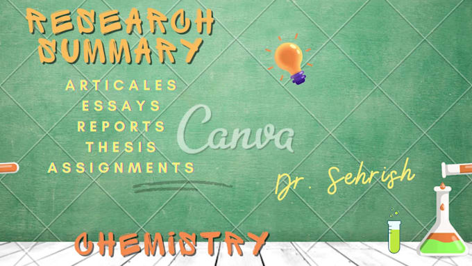write essay, reports and research articles on chemistry