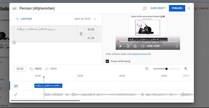 add subtitles to video in persian, pashto, english