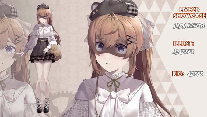 draw and rig 2d vtuber model, 2d vtuber, vtuber design, live2d character, anime