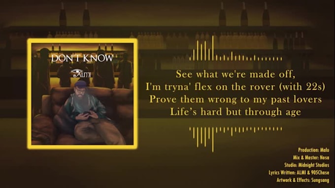 create an audio music spectrum or visualizer with lyric