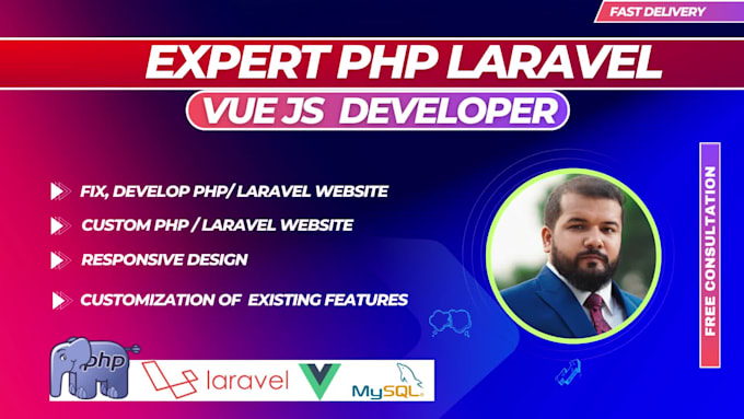 be your php laravel developer and develop php website or web application