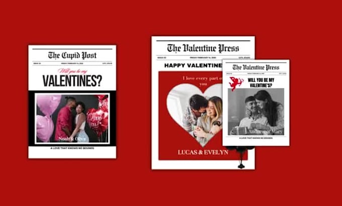 turn your photos into valentines magazine and newspaper covers
