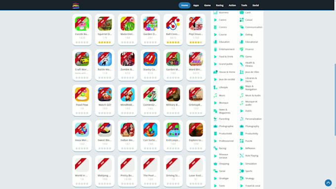 transfer a complete website with 16,884 apps and games