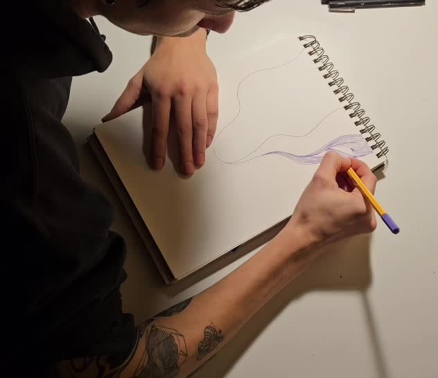 create unique hand drawn linear abstract art