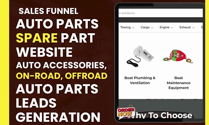 design auto part automotive offroad, motorcycle parts website shopify store