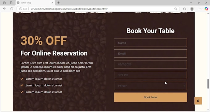 create a modern responsive website with clean frontend design