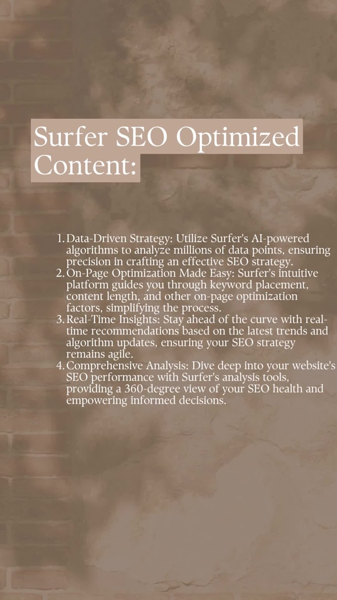 write surfer SEO optimized articles