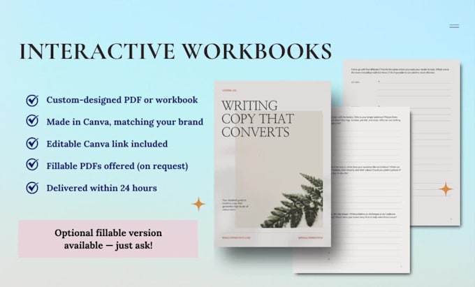 design a stunning workbook or interactive PDF in canva
