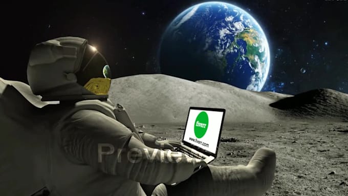 add logo and slogan in moon man promo video