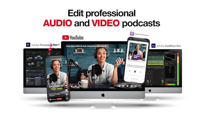 edit professional video and audio podcast