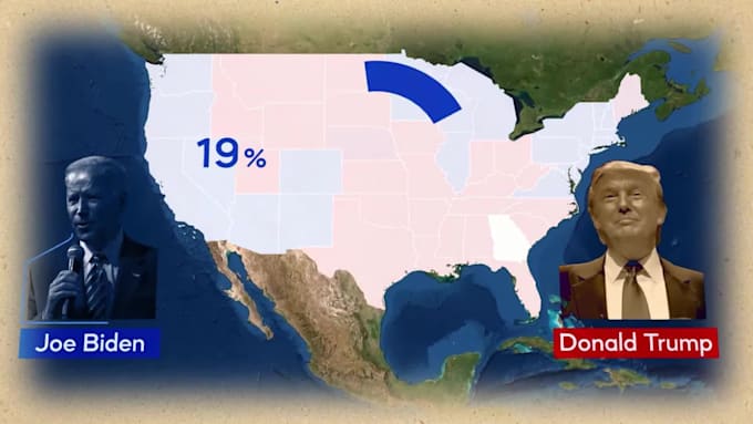 create 3d map animation of travel route or documentary in style of vox, j harris