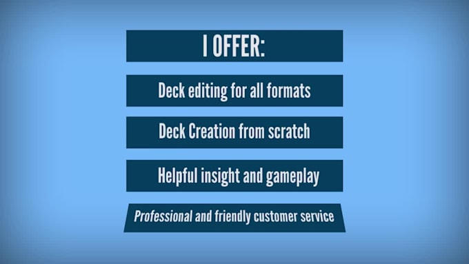 create 2 magic the gathering deck for you