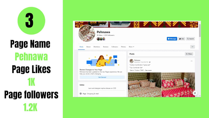 do facebook business page creation, fb fan page setup, and design post