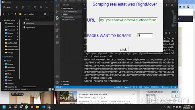 scrape rightmove real estate and  property data