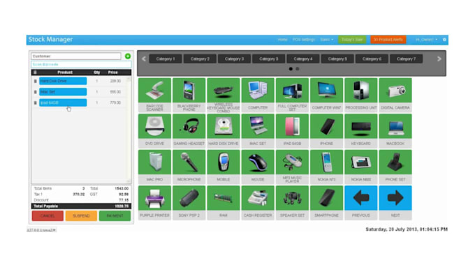 stock management point of sale and invoicing application