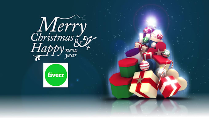 design christmas logo animation and video card