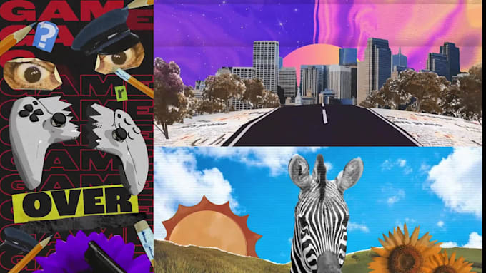 edit collage cutout style magazine paper animation