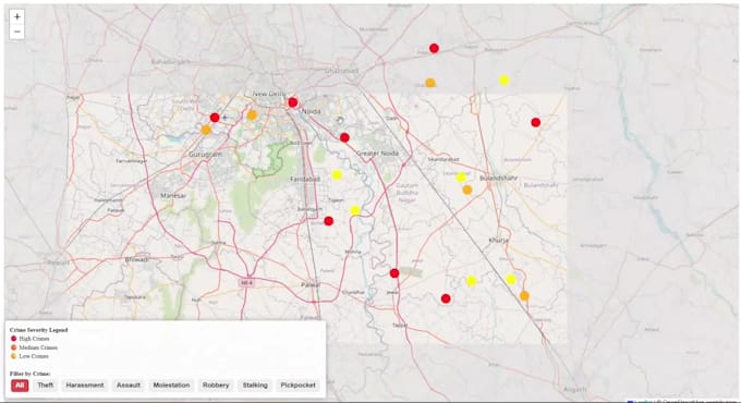 create a smart women safety web app with map integration