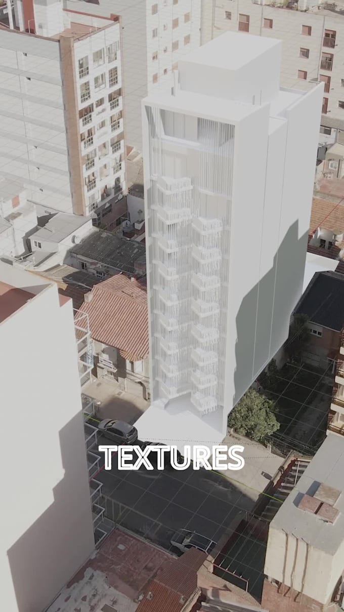do architectural 3d building integration to a drone footage